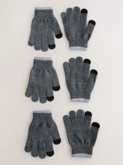 Next Gris de charbon de bois - Magic Gants 3 paquets (3-16ans) Clearance
