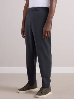 Next Gris de charbon de bois - Pantalons Habillé texturés à taille élastiquée en laine Online