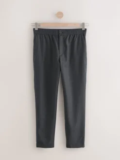 Next Gris de charbon de bois - Pantalons Habillé texturés à taille élastiquée en laine Online