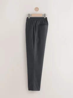 Next Gris de charbon de bois - Pantalons Habillé texturés à taille élastiquée en laine Online