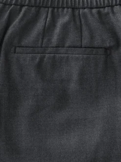 Next Gris de charbon de bois - Pantalons Habillé texturés à taille élastiquée en laine Online