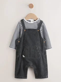 Next Gris de charbon de bois - Ensemble salopette et body en jean bébé (0 mois-2 ans) Best