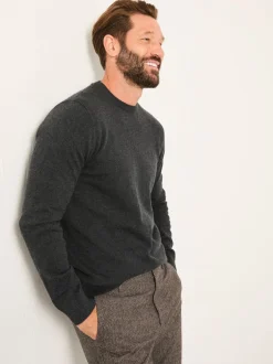 Fat Face Gris de charbon de bois - Pull FatFace en maille à Col rond Hot