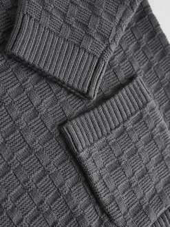 Next Gris de charbon de bois - Ensemble bébé pull et legging en tricot texturé 100 % coton (0mois -3ans)