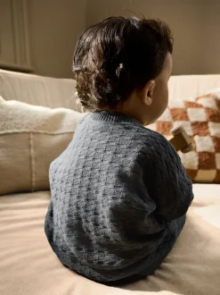 Next Gris de charbon de bois - Ensemble bébé pull et legging en tricot texturé 100 % coton (0mois -3ans)
