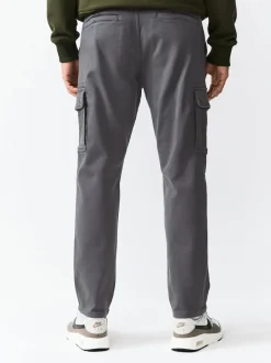 Next Gris de charbon de bois - Pantalon cargo coupe ajustée Motionflex stretch Clearance
