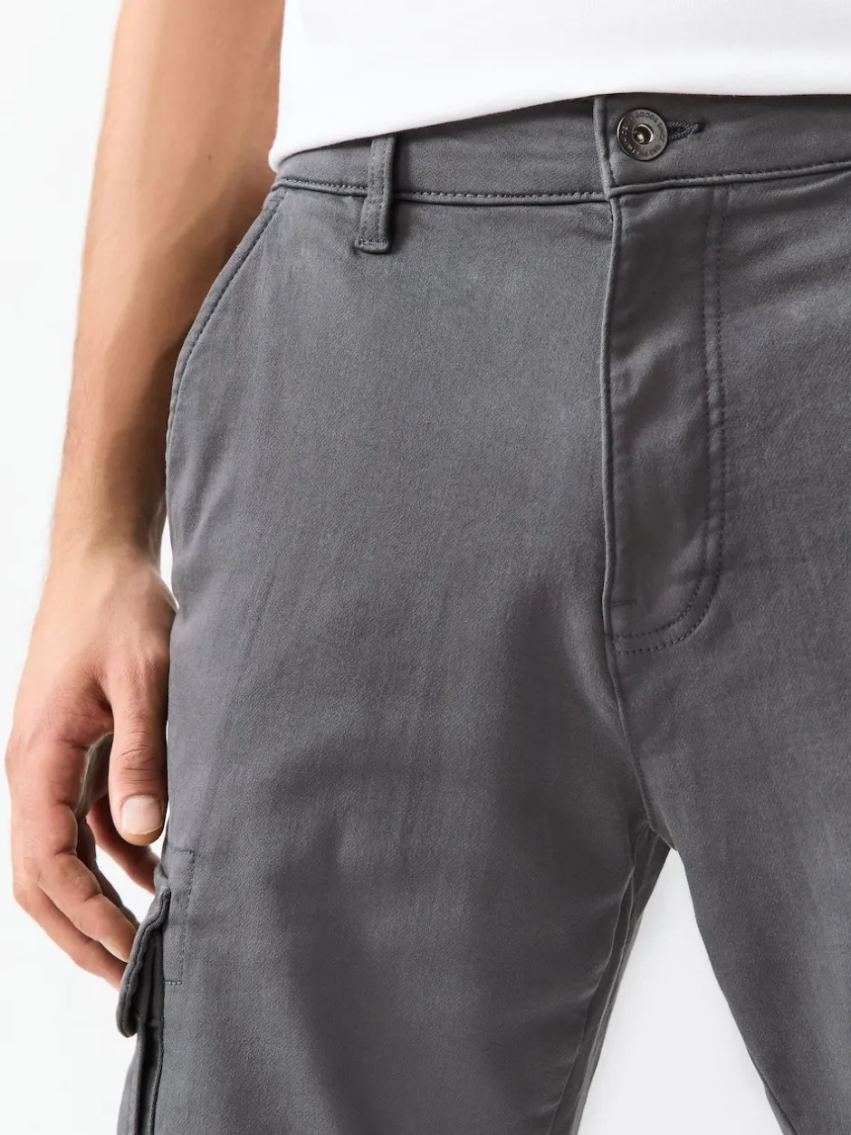Next Gris de charbon de bois - Pantalon cargo coupe ajustée Motionflex stretch Clearance