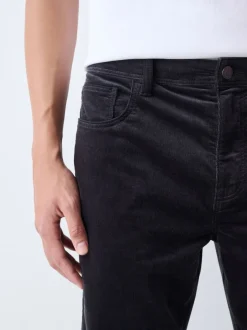 Next Gris de charbon de bois - Pantalons Motionflex extensibles en velours côtelé New