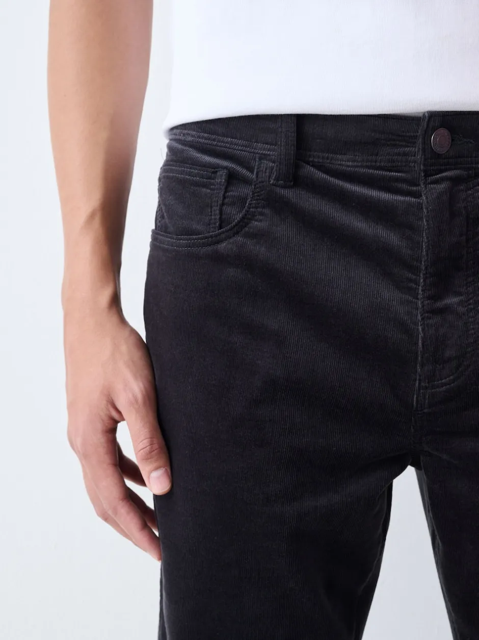 Next Gris de charbon de bois - Pantalons Motionflex extensibles en velours côtelé New