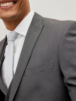 Next Gris de charbon de bois - - Veste de costume à deux boutons Slim Fit (Slim Fit) Outlet