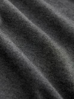 Next Gris de charbon de bois - Uni - Pull col rond riche en coton coupe classique Discount