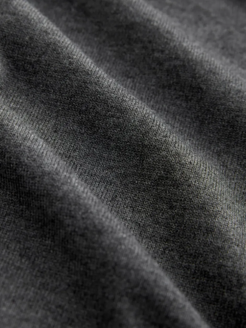 Next Gris de charbon de bois - Uni - Pull col rond riche en coton coupe classique Discount