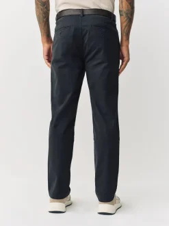 Next Gris de charbon de bois - Pantalon chino plissé doux au toucher ceinturé Sale