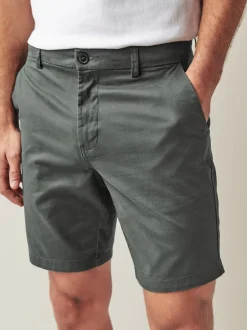 Next - Ajustement droit - Short chino stretch Gris de charbon de bois Best