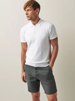 Next - Ajustement droit - Short chino stretch Gris de charbon de bois Best