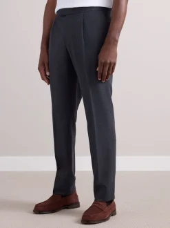 Next Gris de charbon de bois - Pantalon élégant riche en laine texturé avec pattes d'ajustement sur les côtés Discount