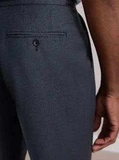 Next Gris de charbon de bois - Pantalon élégant riche en laine texturé avec pattes d'ajustement sur les côtés Discount
