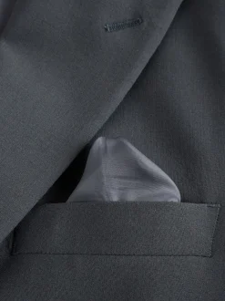 Next Gris de charbon de bois - Slim Fit (Slim Fit) - Veste de costume Coupe ajustée Motion Flex Mélange en laine Best