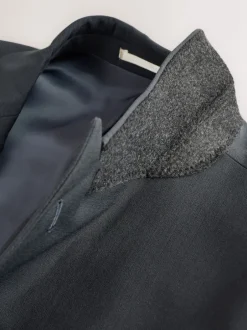 Next Gris de charbon de bois - Slim Fit (Slim Fit) - Veste de costume Coupe ajustée Motion Flex Mélange en laine Best