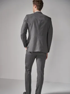 Next Gris de charbon de bois - - Veste de costume à deux boutons Coupe sur mesure