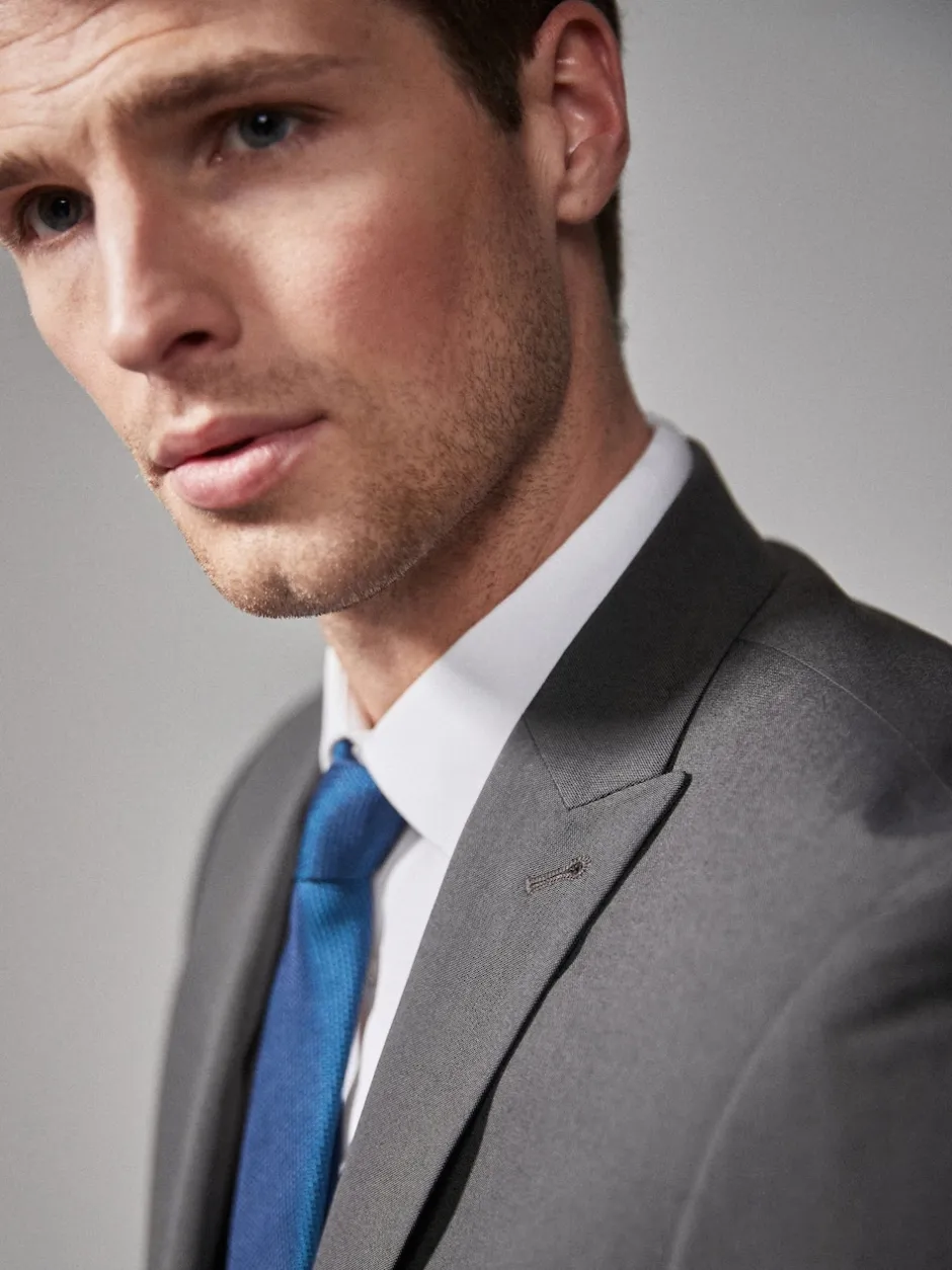 Next Gris de charbon de bois - - Veste de costume à deux boutons Coupe sur mesure