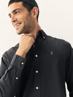 Next - Ajustement régulier - Chemise Oxford à manches longues Gris de charbon de bois New