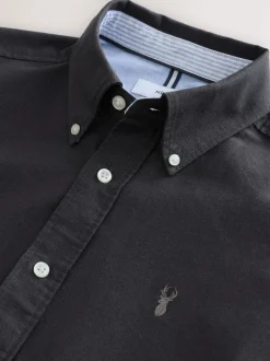 Next - Ajustement régulier - Chemise Oxford à manches longues Gris de charbon de bois New