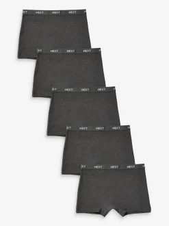 Next - Lot de 5 caleçons (2-16ans) Gris de charbon de bois Discount