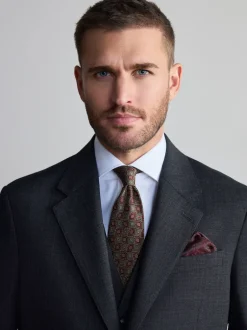 Next Gris de charbon de bois - Vestes de Costume Nova Fides Signatures Coupe classique en laine italienne 100% Outlet