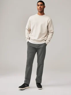 Next - Ajustement droit - Pantalon chino stretch Gris foncé
