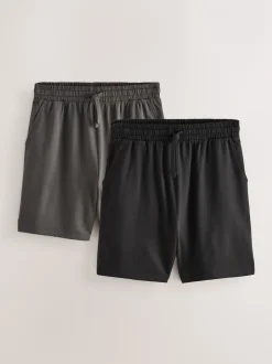 Next Gris foncé/noir - Lot de 2 shorts de jogging Loopback Soft Touch Sale