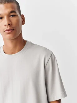 Next - Ajustement régulier - T-shirt épais Gris glace Outlet