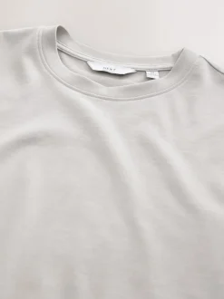 Next - Ajustement régulier - T-shirt épais Gris glace Outlet