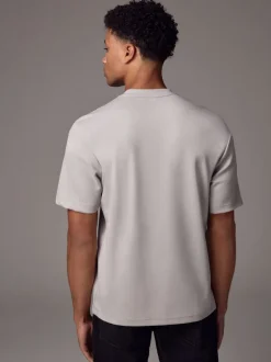 Next - Coupe ample - T-shirt épais Gris glace Best