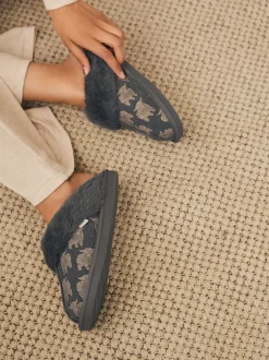 Next Gris Hamish - Suede Mule Pantoufles