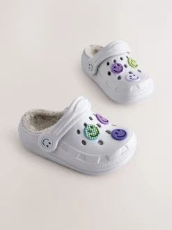 Next Gris Happy Face - Sabots chaussons doublés chauds Discount