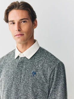 Next - Maillot de rugby Gris Herringbone Clearance