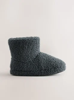 Next Gris imitation peau de mouton - Bottes Slipper Sale