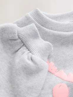 Next - Sweat à col ras du cou (3mths-7yrs) Gris motif licorne Discount