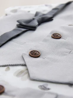 Next Gris motif pied-de-poule - Gilet/chemises/shorts et noué Cravate (3 {} mois-9ans) New