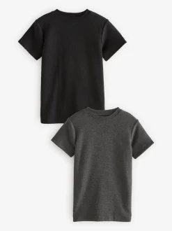 Next Gris Noir/anthracite - T-shirt Thermal Manches courtes 2 Pack (2-16ans)