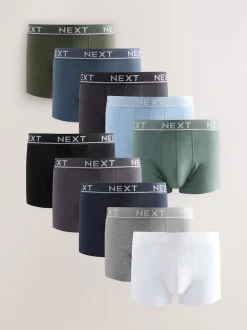 Next - Boxers hipsters riches en coton mélangé Gris noyau/vert Hot