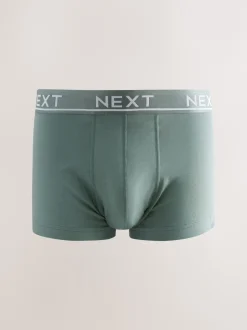 Next - Boxers hipsters riches en coton mélangé Gris noyau/vert Hot