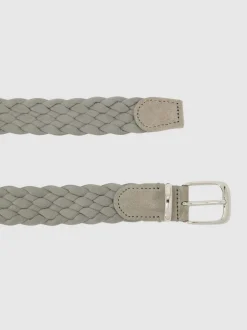 Reiss Gris pastel - Ceinture tissée en daim Jesse Hot