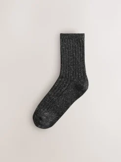 Next - Laine thermale Blend Chaussettes de cheville 3 Lot avec soie Gris ton sur ton Sale