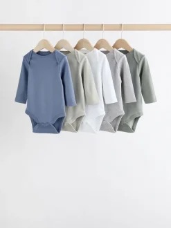 Next Gris/Blanc - Bodysuits à manches longues 5 Pack Clearance