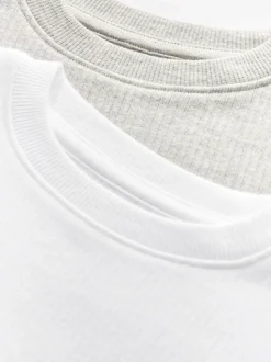 Next - Lot de 2 Hauts thermiques à manches longues (2-16ans) Gris/Blanc Discount