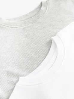 Next Gris/Blanc - T-shirt Thermal Manches courtes 2 Pack (2-16ans) Outlet