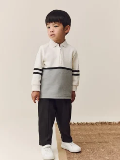 Next Gris/blanc zippé - Ensemble polo et jogging à manches longues (3mois-7ans) Online