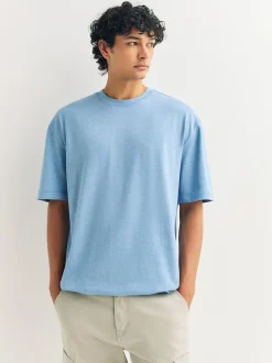 Next - Coupe ample - T-shirt épais 3 Pack Gris/bleu clair/bleu marine chiné Sale